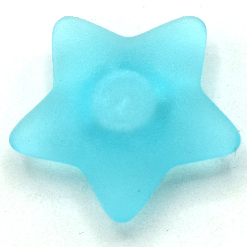 Clikits Icon, Star 2 × 2 Small with Pin [Frosted] Transparent-Hellblau