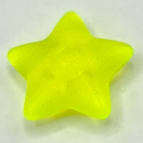 Clikits Icon, Star 2 × 2 Small with Pin [Frosted] Trans-Neon Green