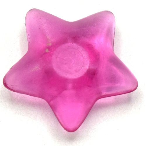 Clikits Icon, Star 2 × 2 Small with Pin [Frosted] Trans-Dark Pink