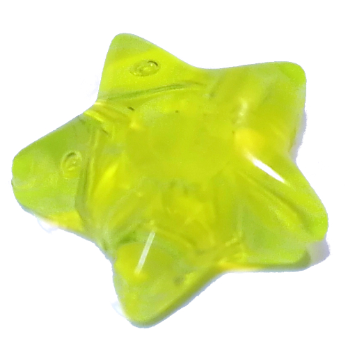 Clikits Icon, Star 2 × 2 Large with Hole Trans-Neon Green