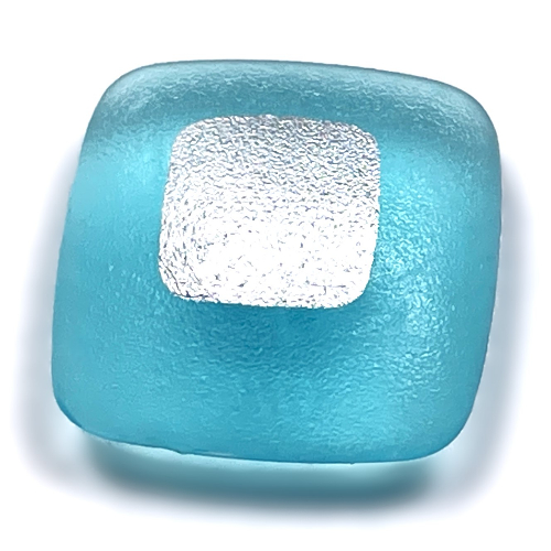 Clikits Icon, Square 2 × 2 Large with Pin, Silver Square Print Trans-Light Blue