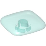 Clikits Icon, Square 2 × 2 Large with Pin, White Snowflake Print Transparent-Hellblau