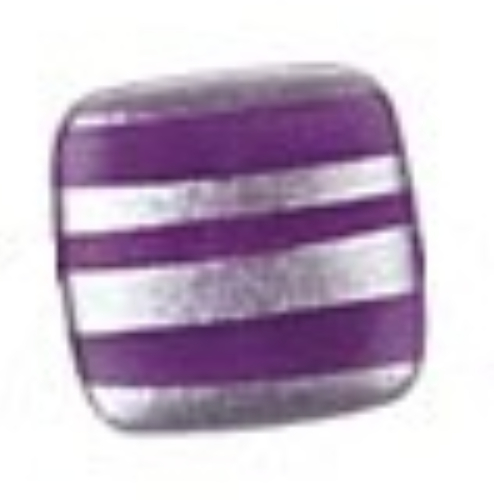 Clikits Icon, Square 2 × 2 Large with Pin, Silver Stripes Print Trans-Medium Purple