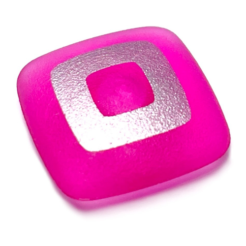 Clikits Icon, Square 2 × 2 Large with Pin, Silver Square Cutout Print Transparent-Dunkelrosa