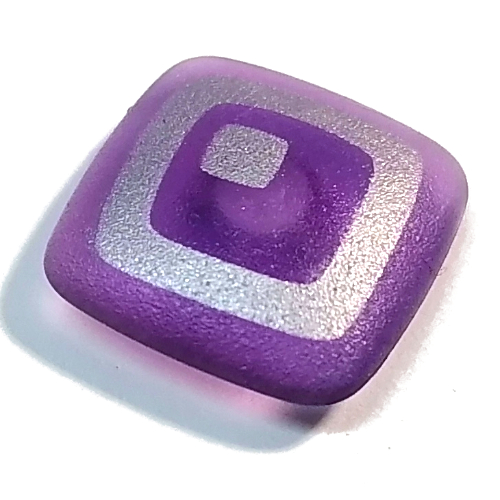 Clikits Icon, Square 2 × 2 Large with Pin, Silver Square with Cutout and Offset Small Silver Square Print Trans-Medium Purple