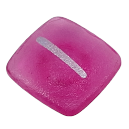 Clikits Icon, Square 2 × 2 Small with Pin and Silver 'I' Print Trans-Dark Pink