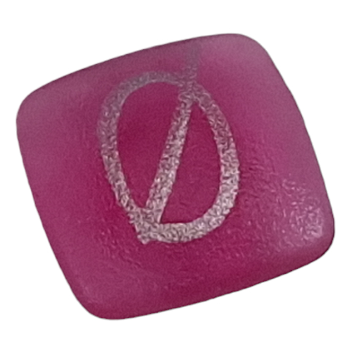 Clikits Icon, Square 2 × 2 Small with Pin and Silver Danish 'O' Slash Print Trans-Dark Pink