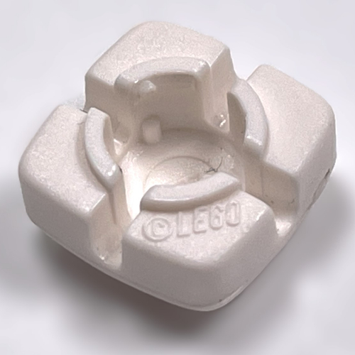 Clikits Icon, Square 2 × 2 Small, with Hole [Frosted] White