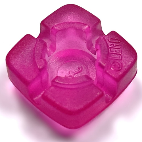 Clikits Icon, Square 2 × 2 Small, with Hole [Frosted] Trans-Dark Pink