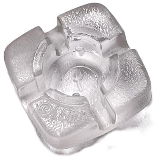 Clikits Icon, Square 2 × 2 Small, with Hole [Frosted] Transparent