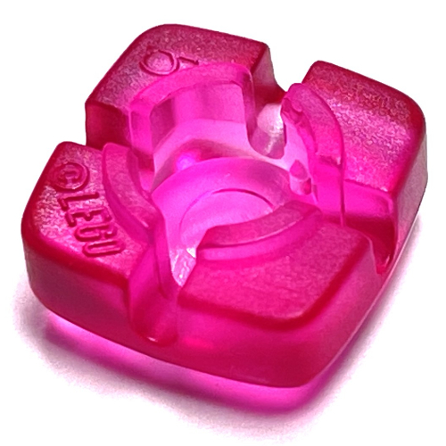 Clikits Icon, Square 2 × 2 Small, with Hole [Polished] Trans-Dark Pink