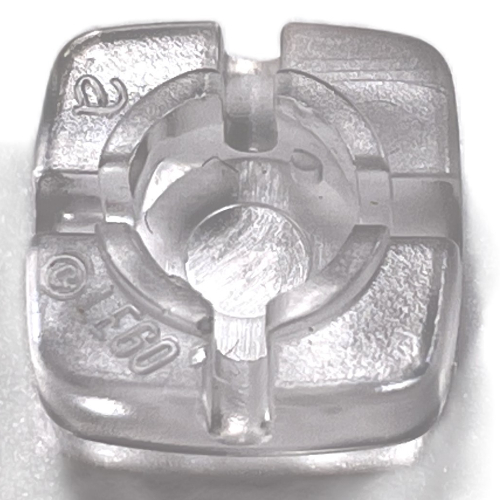 Clikits Icon, Square 2 × 2 Small, with Hole [Polished] Trans-Clear