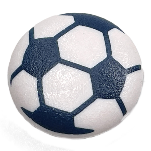 Clikits Icon, Round 2 × 2 Large with Pin, Soccer Ball Print Weiß