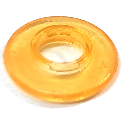 Clikits Bead, Ring Thin Large with Hole with Low Connector Trans-Flame Yellowish Orange