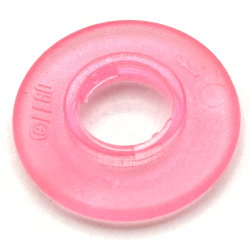 Clikits Bead, Ring Thin Large with Hole with Low Connector Trans-Pink