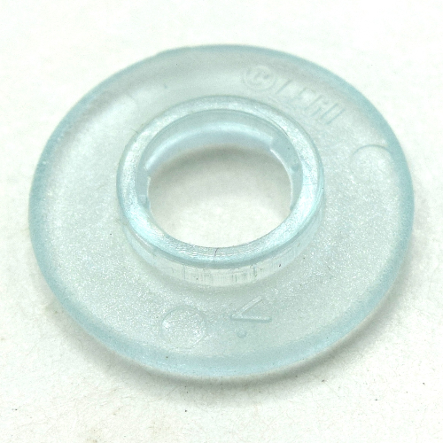 Clikits Bead, Ring Thin Large with Hole with Low Connector Trans-Very Lt Blue