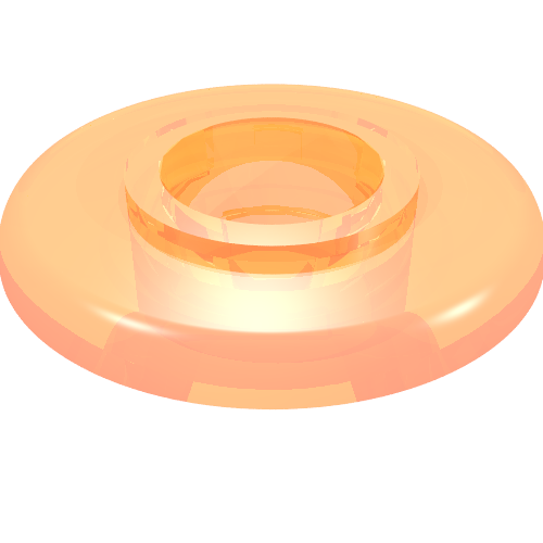 Clikits Bead, Ring Thin Large with Hole and High Connector Trans-Flame Yellowish Orange