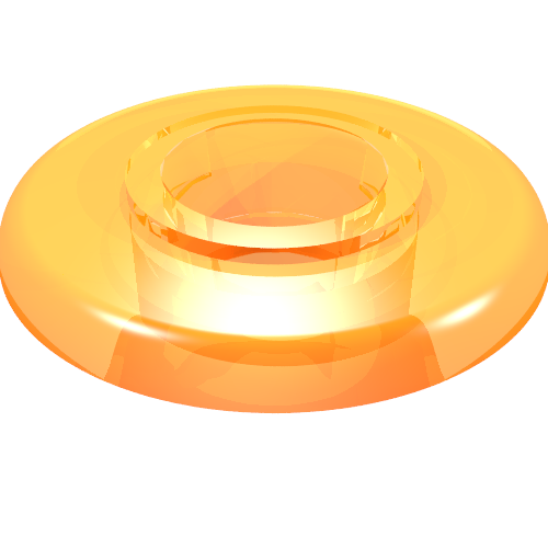 Clikits Bead, Ring Thin Large with Hole and High Connector Transparent-Orange