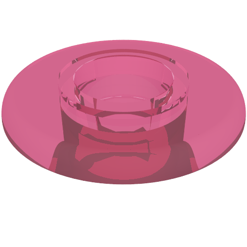 Clikits Bead, Ring Thin Large with Hole and High Connector Trans-Pink