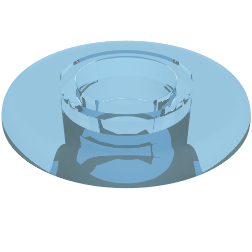 Clikits Bead, Ring Thin Large with Hole and High Connector Transparent-Hellblau