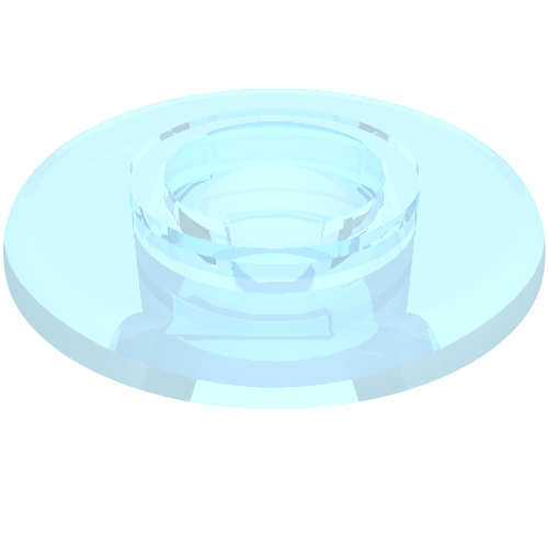 Clikits Bead, Ring Thin Large with Hole and High Connector Trans-Very Lt Blue