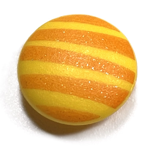 Clikits Icon, Round 2 × 2 Small Thin with Pin, Orange Stripes Print Clikits Yellow