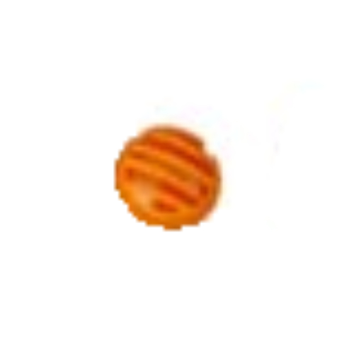 Clikits Icon, Round 2 × 2 Small Thin with Pin, Red Stripes Print Orange