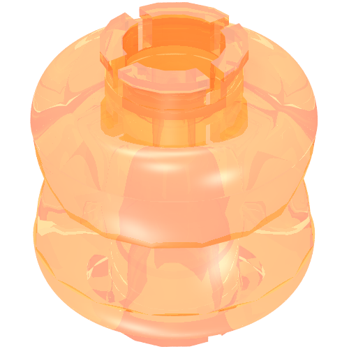 Clikits Bead, Connector Thick Small Double with 2 Pins Trans-Flame Yellowish Orange