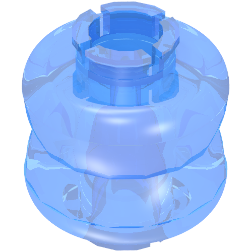 Clikits Bead, Connector Thick Small Double with 2 Pins Trans-Light Royal Blue