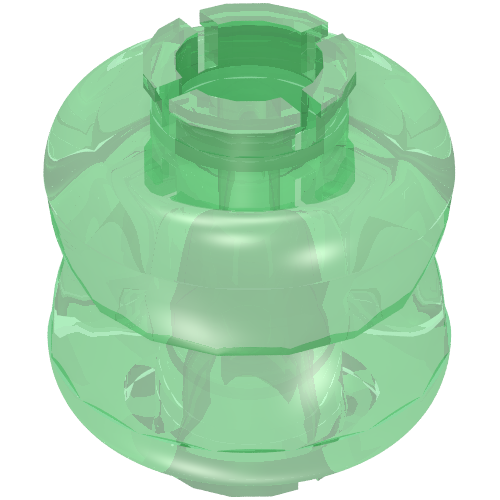 Clikits Bead, Connector Thick Small Double with 2 Pins Trans-Light Green