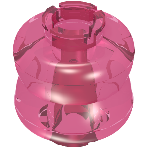 Clikits Bead, Connector Thick Small Double with 2 Pins Trans-Pink