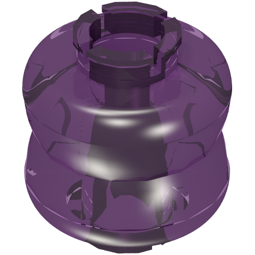 Clikits Bead, Connector Thick Small Double with 2 Pins Trans-Light Purple