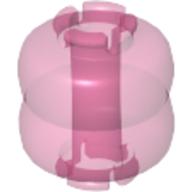 Clikits Bead, Connector Thick Small Double with 2 Pins Trans-Dark Pink