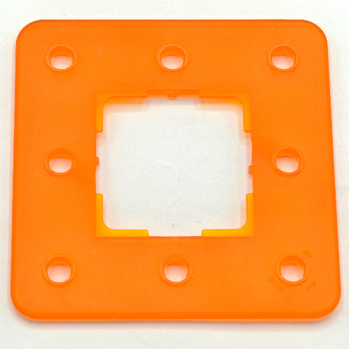 Clikits Frame, Square 3 × 3 with 8 Holes Trans-Flame Yellowish Orange