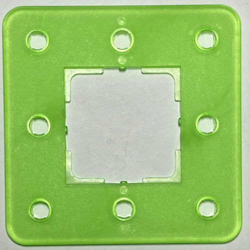 Clikits Rahmen, quadratisch 3 × 3 mit 8 Löcher Trans-Light Bright Green