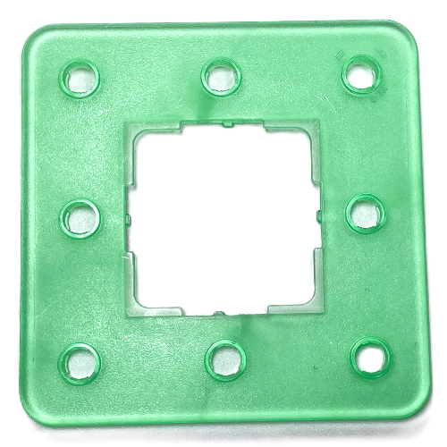 Clikits Frame, Square 3 × 3 with 8 Holes Trans-Light Green