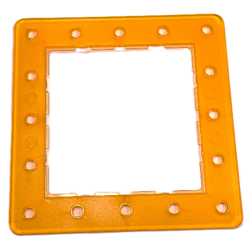 Clikits Frame, Square with 5 × 5 Holes Arrangement Trans-Flame Yellowish Orange