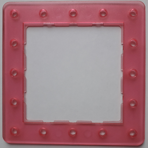 Clikits Frame, Square with 5 × 5 Holes Arrangement Trans-Pink
