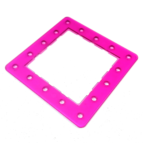 Clikits Frame, Square with 5 × 5 Holes Arrangement Trans-Dark Pink