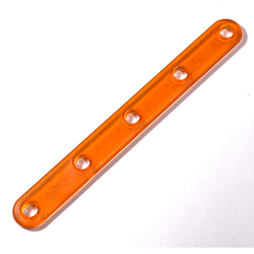 Clikits Connector, Straight 2 × 14 with 5 Holes Trans-Orange