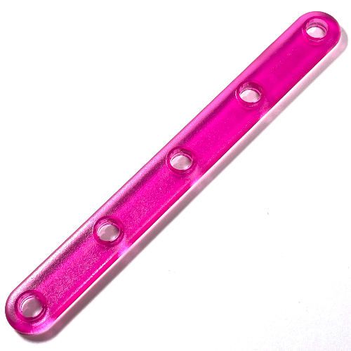 Clikits Connector, Straight 2 × 14 with 5 Holes Trans-Dark Pink