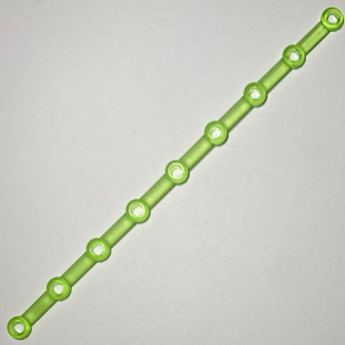 Clikits Connector, Rod 1 × 25 with 9 Holes Trans-Light Bright Green