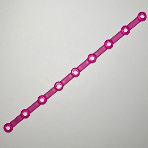 Clikits Connector, Rod 1 × 25 with 9 Holes Transparent-Dunkelrosa