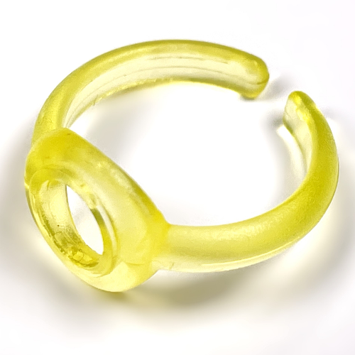 Clikits Ring, Narrow Band with Hole in Top Trans-Fire Yellow