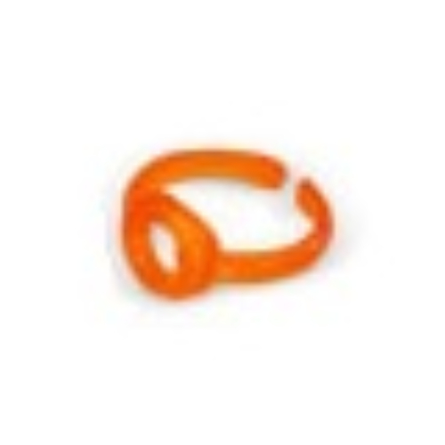 Clikits Ring, Narrow Band with Hole in Top Transparent-Orange
