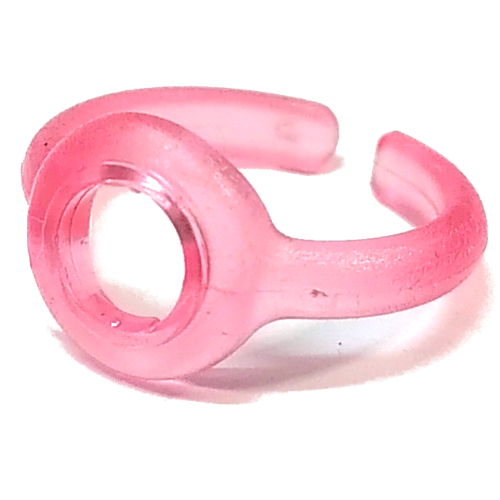 Clikits Ring, Narrow Band with Hole in Top Trans-Pink