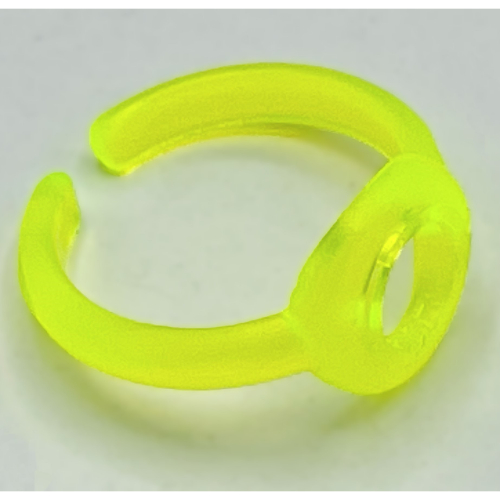 Clikits Ring, Narrow Band with Hole in Top Trans-Neon Green