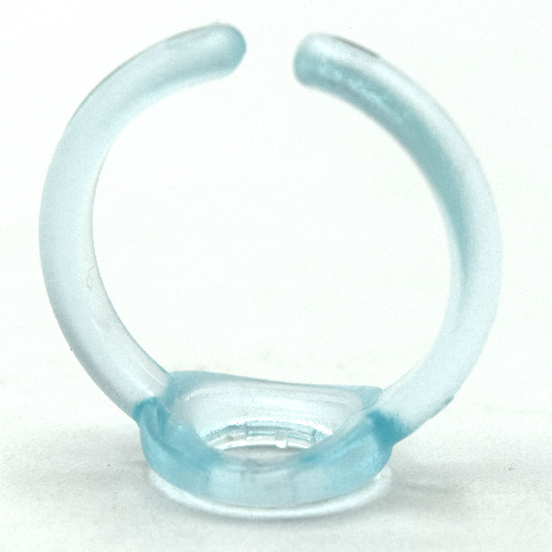 Clikits Ring, Narrow Band with Hole in Top Trans-Very Lt Blue