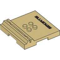 Plate Special 6 × 6 × 2/3 with 4 Studs and Embossed 'SPORTS' Tan