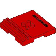 Plate Special 6 × 6 × 2/3 with 4 Studs and Embossed 'SPORTS' Rot
